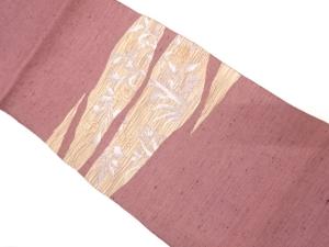 アンティーク　霞に草花模様織り出し名古屋帯（着用可）